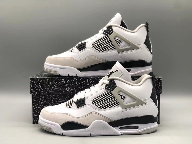 Air Jordan 4 Military Black White Black-Neutral Grey