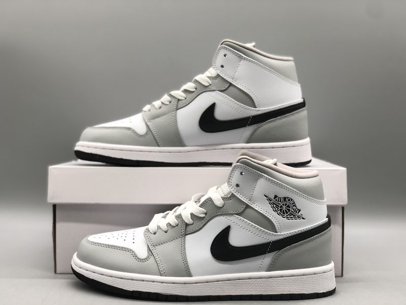 Air Jordan 1 Mid White Light Smoke Grey-Black BC6472-015